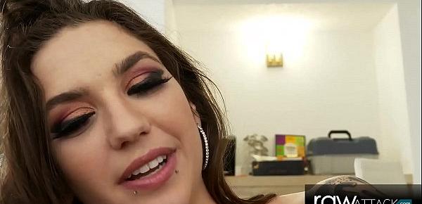  Skinny Sexy Tattoo Girl gets Fucked by a Huge Cock, Rocky Emerson BTS  - Rawattack